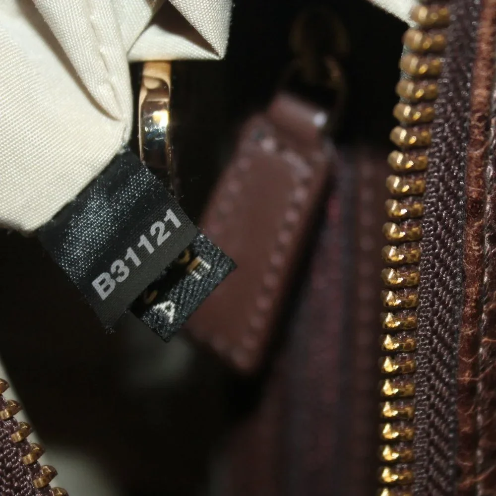 Cole Haan Brown Leather Tote with Gold Chain Detail